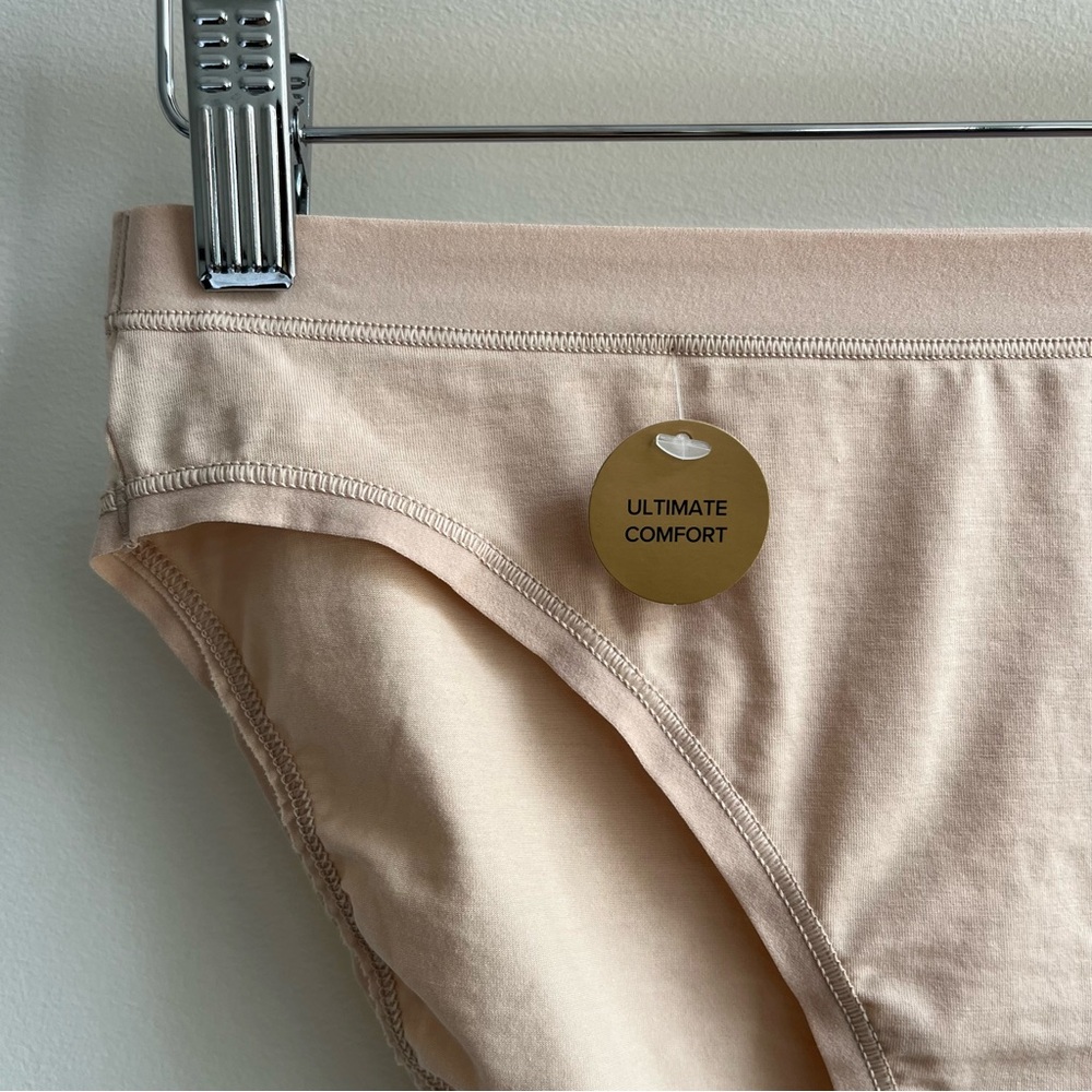 Wacoal NWT Understated Ultimate Comfort Supima Cotton Bikini Panties Sand Nude M - Picture 3 of 5